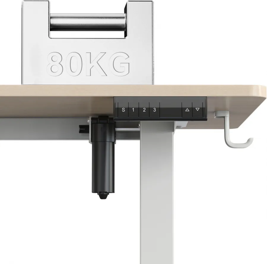 Стол для компьютера Cactus CS-EDXL-WWD угловой с электроприводом столешница МДФ белый дуб каркас бел