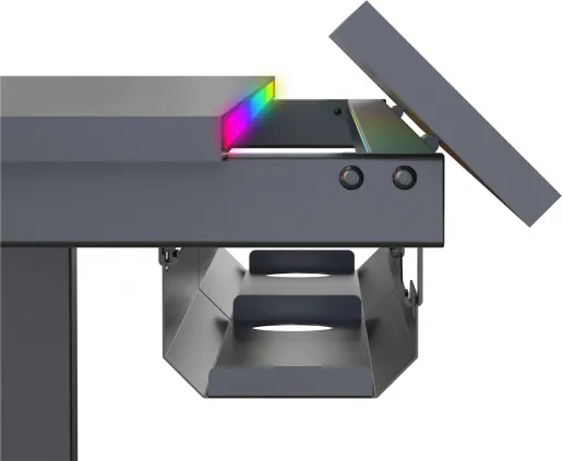 Фото Стол для компьютера Cactus CS-EDXL-GBK с электроприводом и подсветкой RGB столешница МДФ черный карб