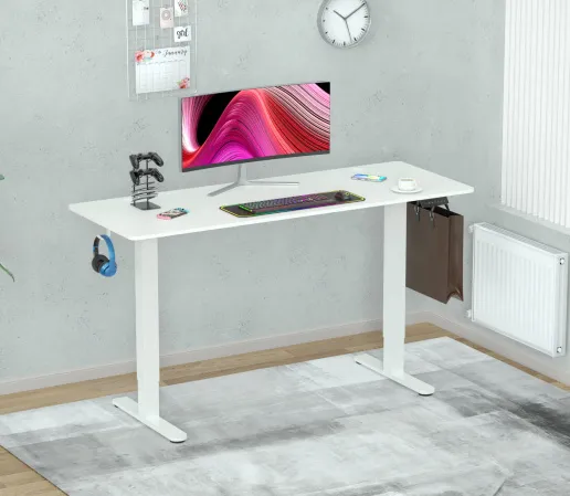 Фото Стол для компьютера Cactus CS-EDL-WWT столешница ДСП белый каркас белый