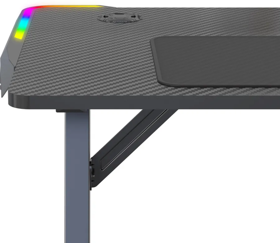 Стол игровой Cactus CS-GTZ-BK-RGB с подсветкой столешница ДСП черный каркас черный (CS-GTZ-BK-RGB)