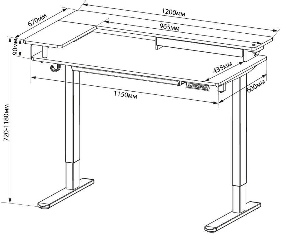 Стол для компьютера Cactus CS-EDL-DWT столешница ДСП светлый дуб каркас белый