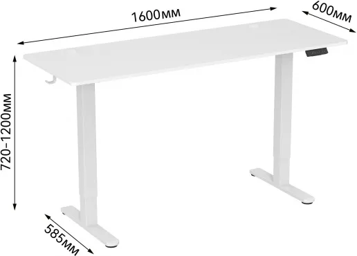 Фото Стол для компьютера Cactus CS-EDL-WWT столешница ДСП белый каркас белый