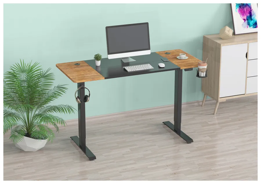 Стол для компьютера Cactus CS-EDL-BAWD столешница МДФ черный дуб антик каркас черный