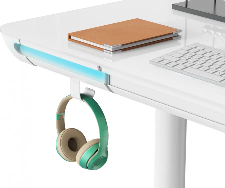 Стол для компьютера Cactus CS-EGD-WT-LED с электроприводом и подстветкой столешница закаленное стекл