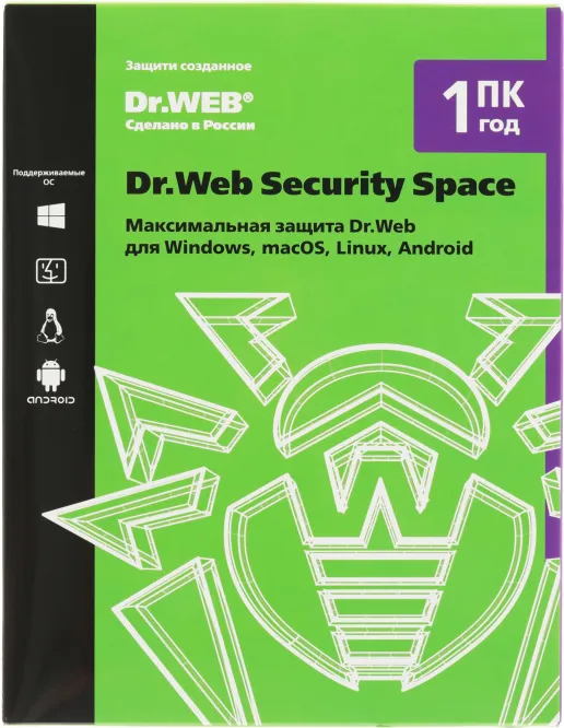 Фото DR.Web Security Space КЗ 1 ПК/1 год (BHW-B-12M-1-A3)