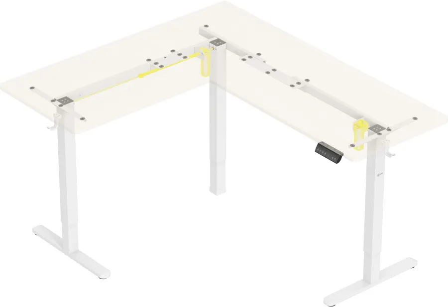 Стол для компьютера Cactus CS-EDXL-WWD угловой с электроприводом столешница МДФ белый дуб каркас бел