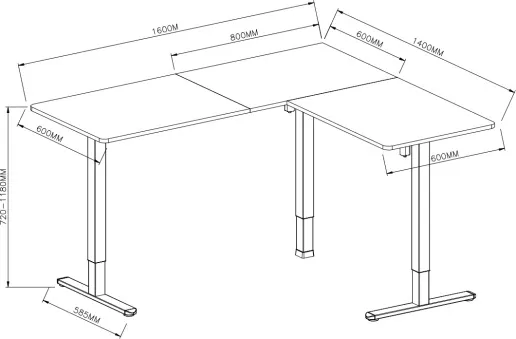 Фото Стол для компьютера Cactus CS-EDXL-WWT угловой с электроприводом столешница МДФ белый каркас белый 1
