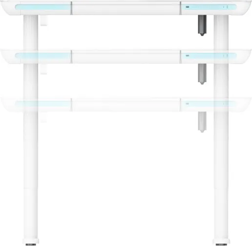 Фото Стол для компьютера Cactus CS-EGD-WT-LED с электроприводом и подстветкой столешница закаленное стекл