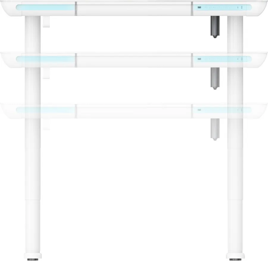 Стол для компьютера Cactus CS-EGD-WT-LED с электроприводом и подстветкой столешница закаленное стекл