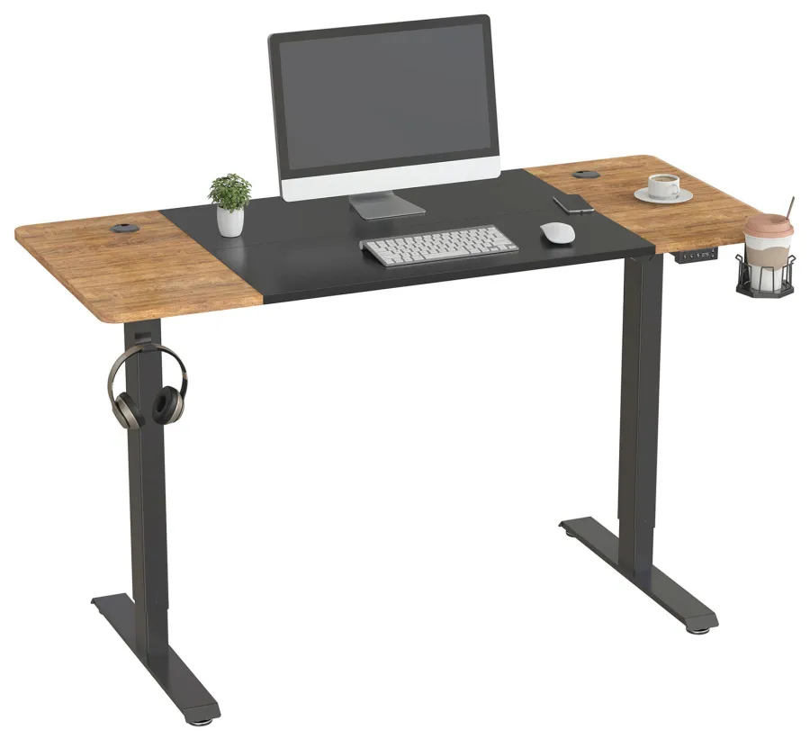 Стол для компьютера Cactus CS-EDL-BAWD столешница МДФ черный дуб антик каркас черный