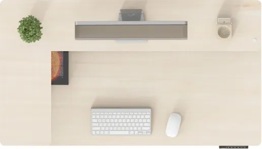 Фото Стол для компьютера Cactus CS-EDL-DWT столешница ДСП светлый дуб каркас белый