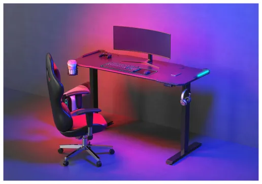 Фото Стол для компьютера Cactus CS-EDL-GBK столешница МДФ черный каркас черный